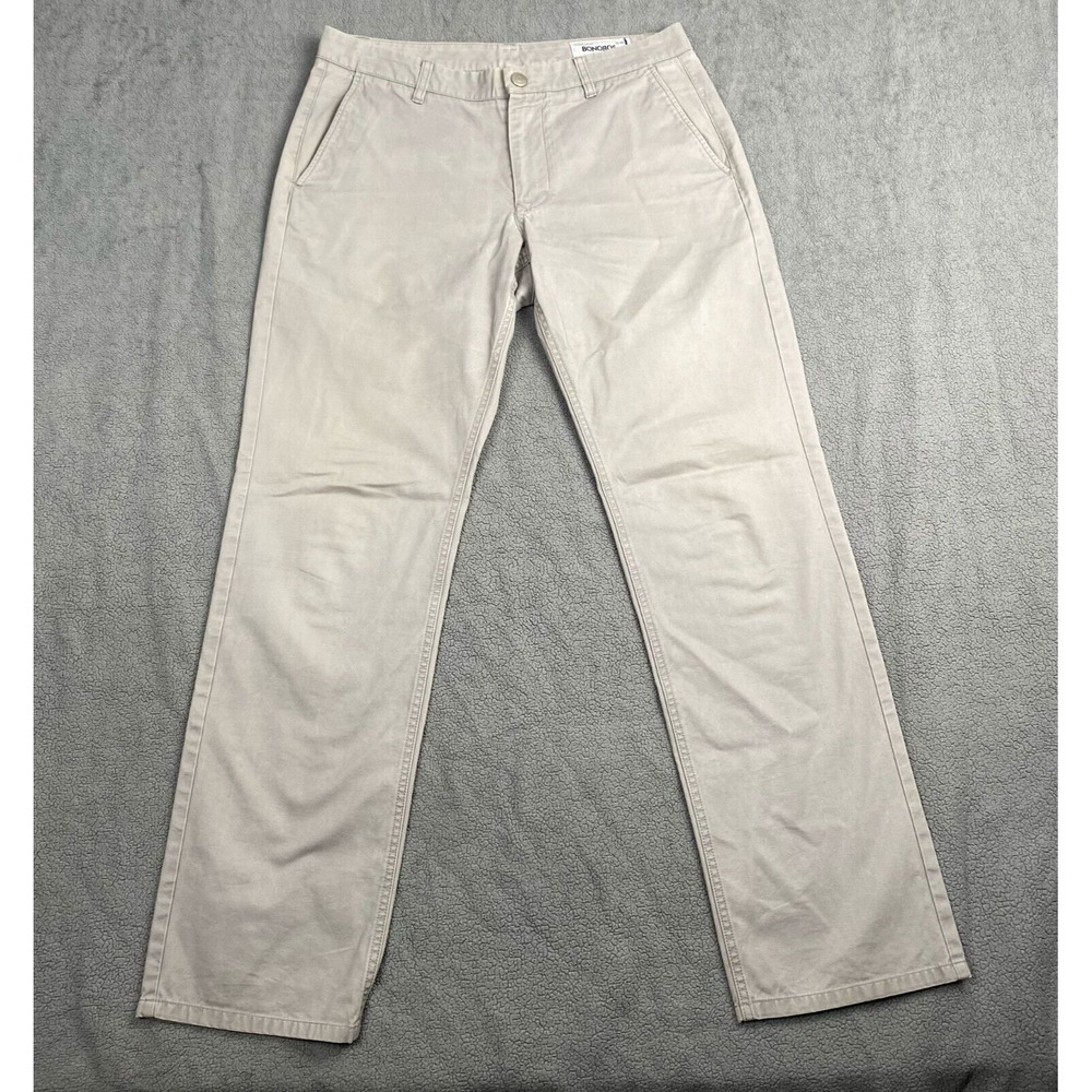 Men's Bonobos‎ Straight Fit size 32x32 Pants Gray Washed Chinos